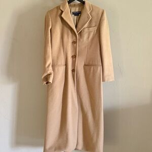 Giorgio Armani Classico Camel Hair Coat Womens 44 Long Italy Luxury (Medium)